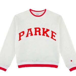 Parke Crewneck Sweater in White and Red